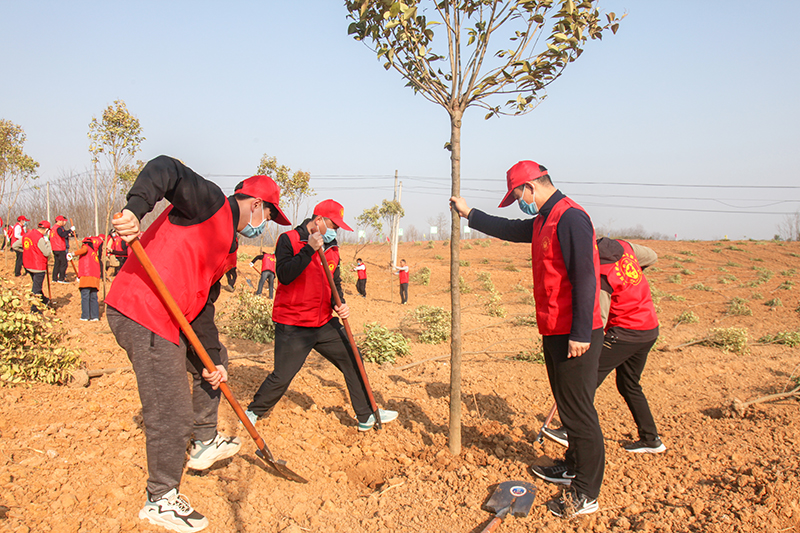 潢川县开展2022年省市县三级联动春季全民义务植树活动